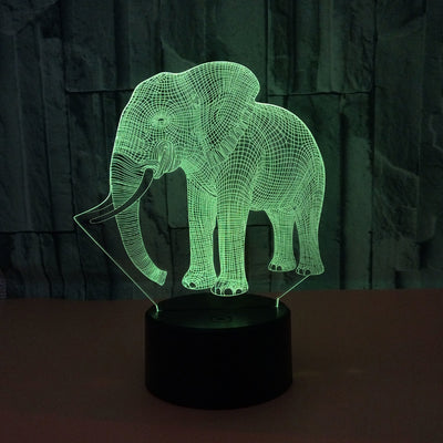 Lámpara 3D Elefante LED Táctil con Luz de Ambiente Multicolor - Image 5
