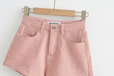 Shorts de Mezclilla Cintura Alta Básicos Elásticos con Textura Acanalada - Image 11