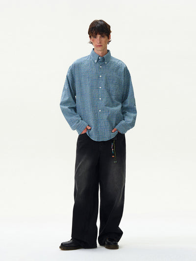 Blusa Vintage Estilo Americano a Cuadros con Pliegues - Image 9