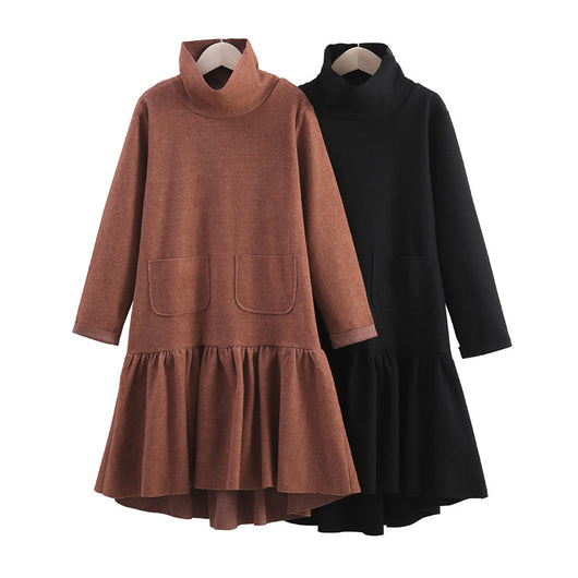 Vestido Literario Negro Cuello Alto Ajustado Mamá e Hija - Image 7