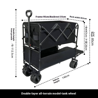 Carrito de Compras Plegable de Gran Capacidad con Doble Bandeja - Image 5