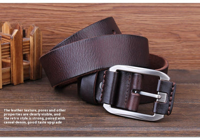 Cinturón de Cuero Genuino para Hombre con Hebilla de Pasador Ajustable - Image 10