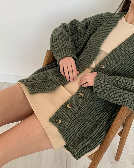 Cardigan Suelto Cuello V para Mujer - Otoño e Invierno - Image 24