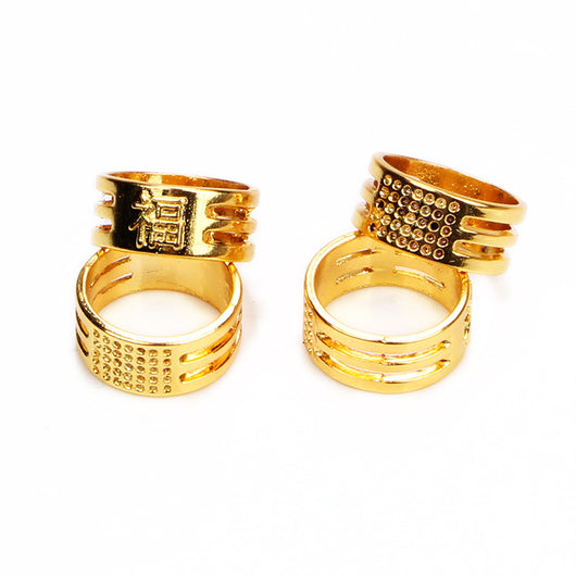 Dedal Anillo Dorado con Protector para Costura y Bordado - Image 3