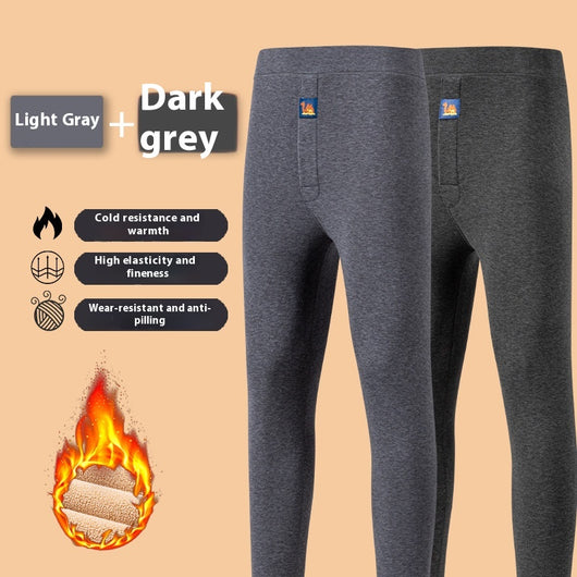 Pantalones Térmicos de Terciopelo Camello Forrados en Forro Polar para Hombre Talla Grande - Image 13