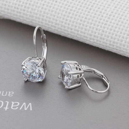 Aretes de Plata 925 con Diamantes - Diseño Minimalista Elegante - Image 2