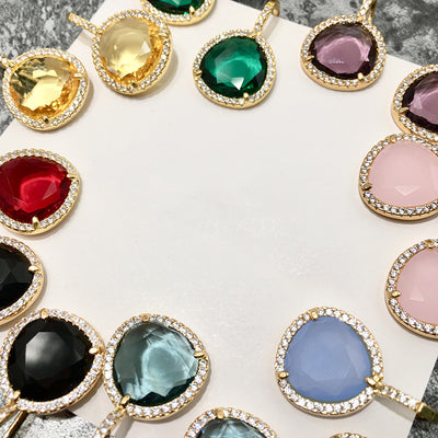Aretes Triángulo de Cristal Multicolor con Incrustación de Cobre - Image 10