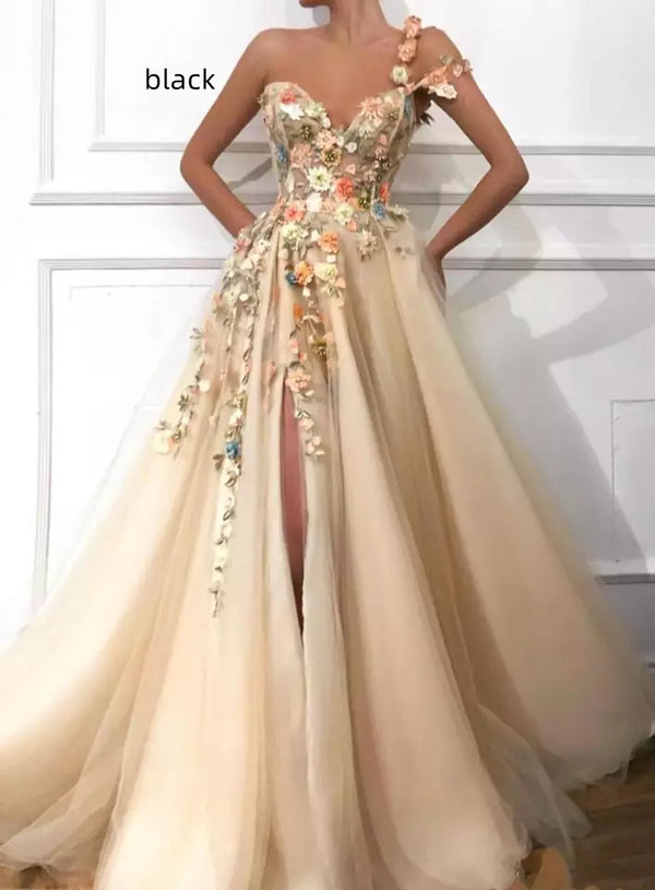 Vestido de Fiesta Champagne Dos Piezas para Mujer - Image 3
