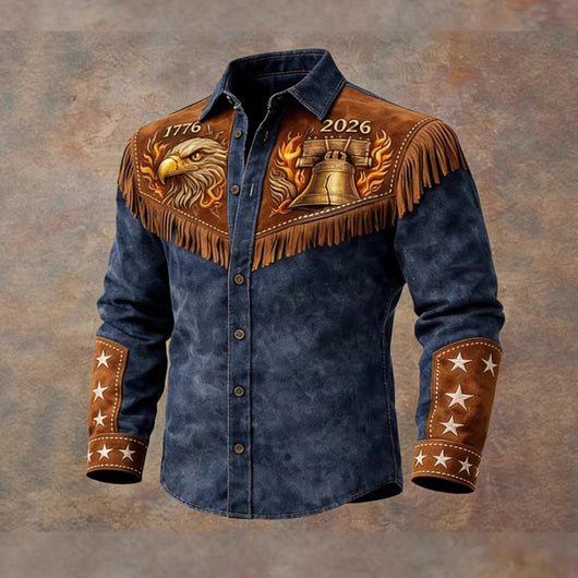Camisa Western Retro Desgastada Aniversario 250 Años USA - Image 3