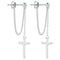 Aretes de Plata 925 con Diseño de Cruz