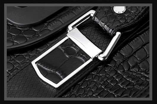Maleta de Cuero Genuino con Patrón Cocodrilo para Hombre - Image 5