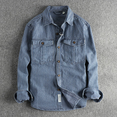 Camisa Denim Vintage Desgastada para Hombre - Image 5