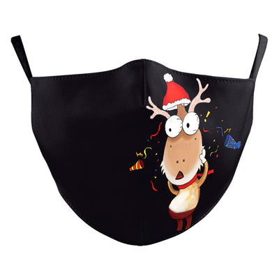 Red Christmas dustproof mask with Santa Claus holding a dollar sign and "Merry Christmas" text. - Image 12