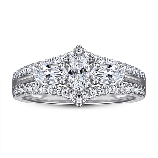 Anillo de Plata 925 con Circonita Micro-incrustada Diseño Diamante