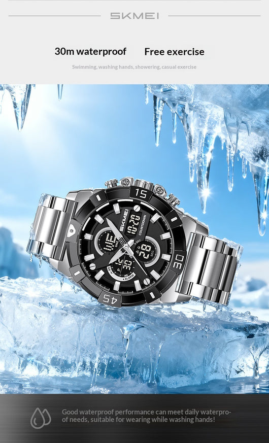 Reloj Cronógrafo Deportivo Electrónico para Hombre con Correa de Acero - Image 9