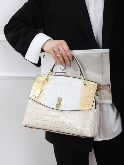 Bolso Crossbody Mujer Patrón Serpiente y Cocodrilo Multicolor - Image 12