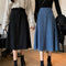 Falda Midi Cintura Alta Estilo A-Line para Invierno