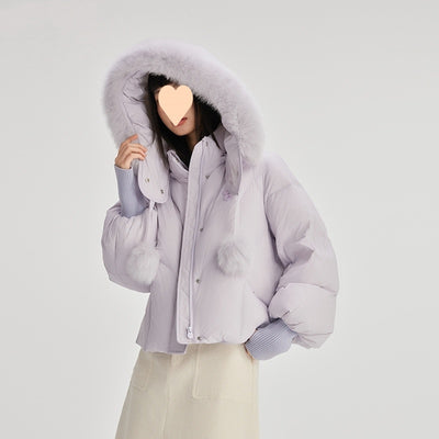 Chaqueta Corta Acolchada de Lujo con Capucha - Image 13