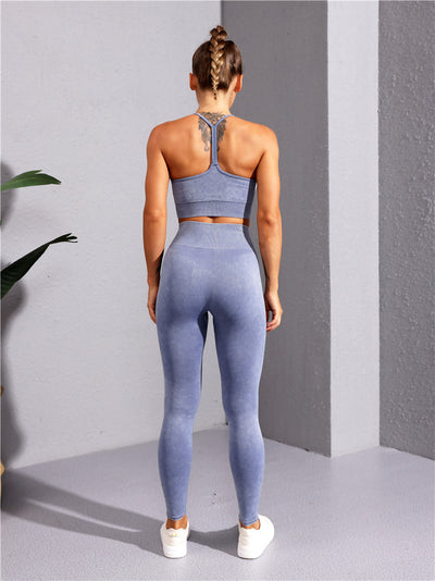 Conjunto Deportivo Yoga Mujer: Top sin Costuras y Pantalones Ajustados - Image 35