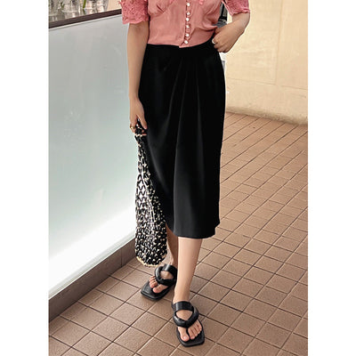 Falda Midi Cintura Alta Clásica de Color Sólido - Image 12