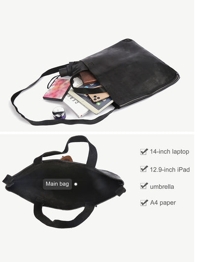 Bolso de Cuero Retro para Mujer con Gran Capacidad y Múltiples Compartimentos - Image 4