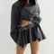 Falda Gris Oscuro Corte Vertical Irregular