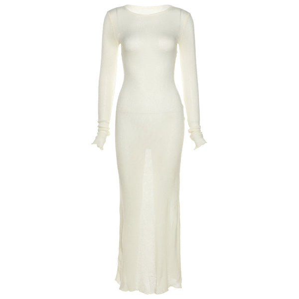 Vestido Elegante Ajustado de Manga Larga para Mujer