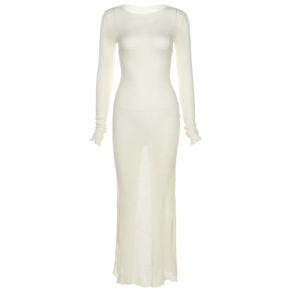 Vestido Elegante Ajustado de Manga Larga para Mujer