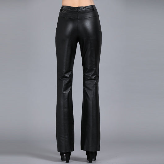 Pantalón de Cuero Bootcut Liso para Mujer - Traje Elegante - Image 7