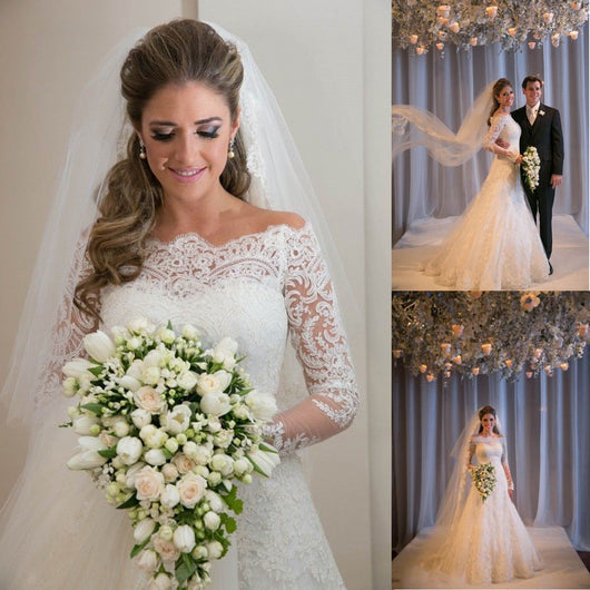 Vestido de Novia Asimétrico con Cola Elegante