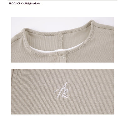 Camiseta Manga Larga Slim-fit con Cuello Falso Tejido Doble Capa - Image 10