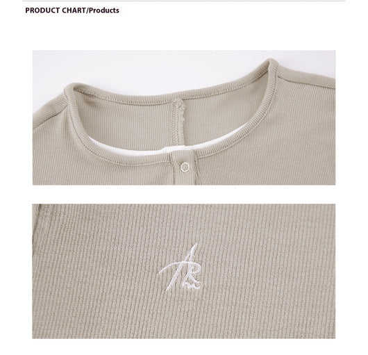 Camiseta Manga Larga Slim-fit con Cuello Falso Tejido Doble Capa - Image 10