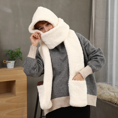 Set de Abrigo Invierno: Bufanda, Gorro y Guantes de Lana Gruesa Doble Capa - Image 4