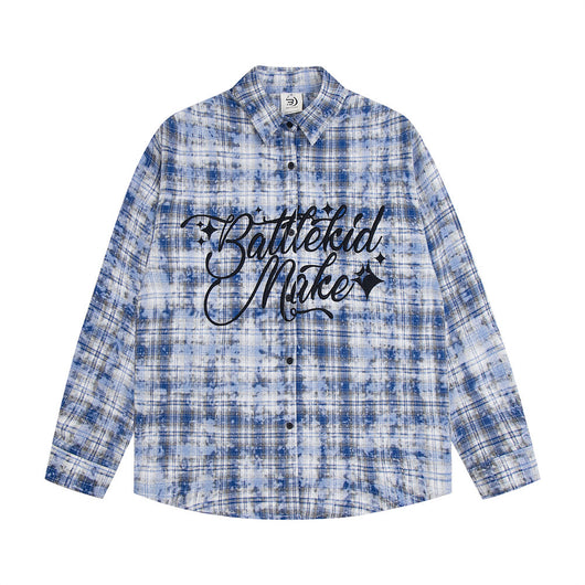 Camisa Suelta a Cuadros de Manga Larga para Hombre - Image 7