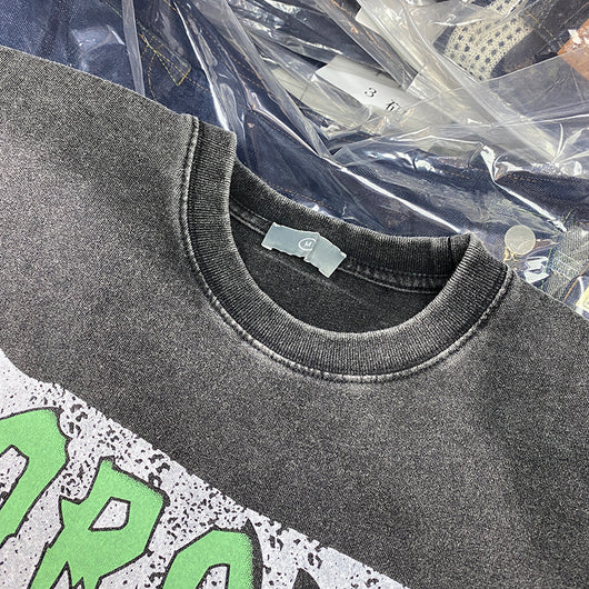 Camiseta Básica Cuello Redondo con Detalles Rotos y Efecto Desgastado - Image 4
