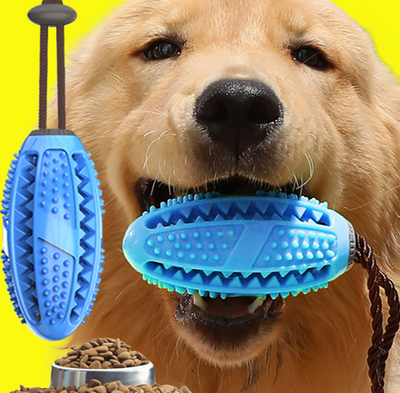 Brown textured pet chew toy with a rope and grey suction cup, designed for food leakage and dental cleaning. - Image 8