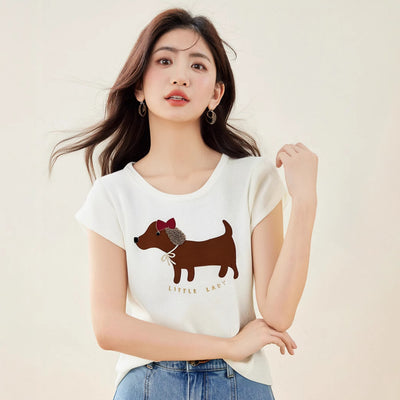 Chaleco Casual sin Mangas con Estampado de Cachorros y Mangas Murciélago