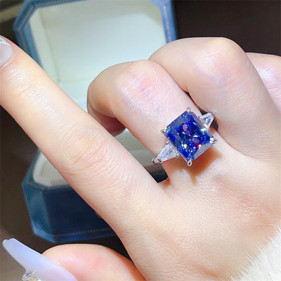 Anillo de Moissanita Zafiro Azul Ledean de 5 Quilates - Image 9
