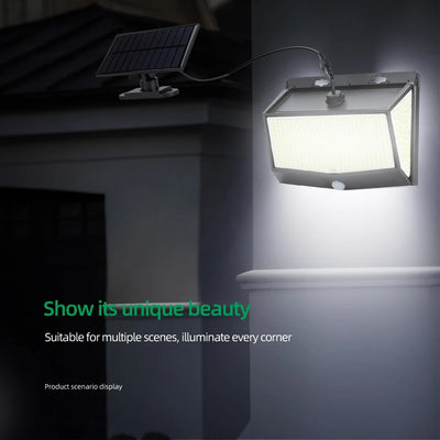 Lámpara Solar de Pared con Sensor de Movimiento 468 LED - Iluminación Exterior Inteligente