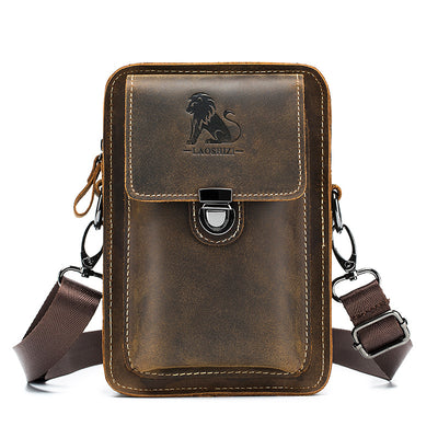 Bolsa Mensajera de Cuero con Cinturón Multifuncional para Hombre - Image 4