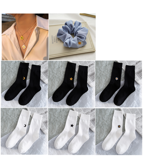 Calcetines JK Estilo Coreano Estrellas y Luna - Calcetines Altos de Color Puro - Image 11