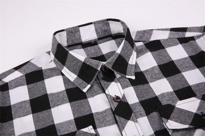 Camisa de Franela Cuadriculada Casual para Hombre con Bolsillos de Pecho - Image 17