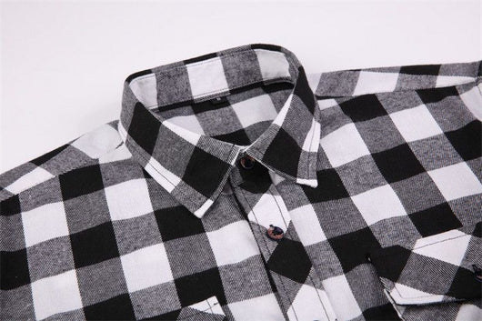 Camisa de Franela Cuadriculada Casual para Hombre con Bolsillos de Pecho - Image 17