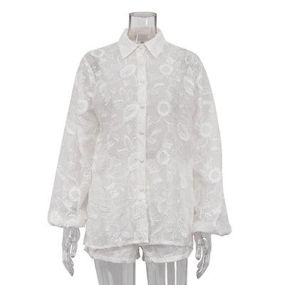 Conjunto Transparente con Bordados y Short de Talle Alto - Image 14
