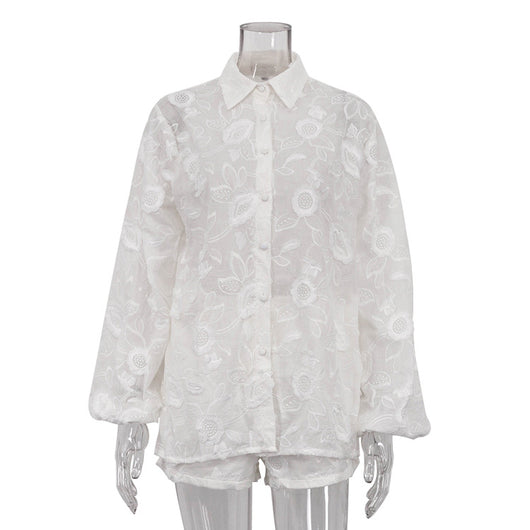 Conjunto Transparente con Bordados y Short de Talle Alto - Image 14