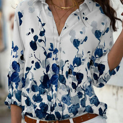 Camisa Suelta con Solapa y Botón Simple para Mujer - Image 4