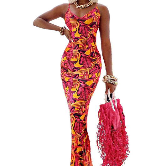 Vestido de Verano Ajustado con Estampado de Camuflaje y Tirantes - Image 3