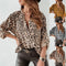 Cardigan Blusa Estampado Leopardo de Manga Larga
