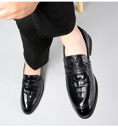 Zapatos de Cuero Cowhide Estilo Coreano Talla 36 - Punta Aguda Transpirables para Hombre - Image 15