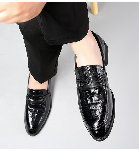 Zapatos de Cuero Cowhide Estilo Coreano Talla 36 - Punta Aguda Transpirables para Hombre - Image 15